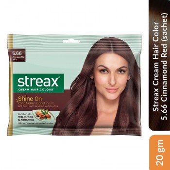 Streax Cream Hair Color 5.66 Cinnamond Red (sachet), 20
